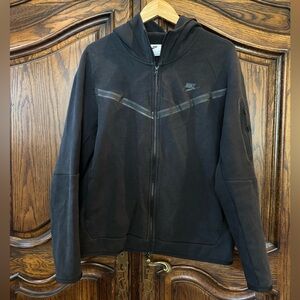Nike tech Fleece zip Hoodie Jacket Black Large